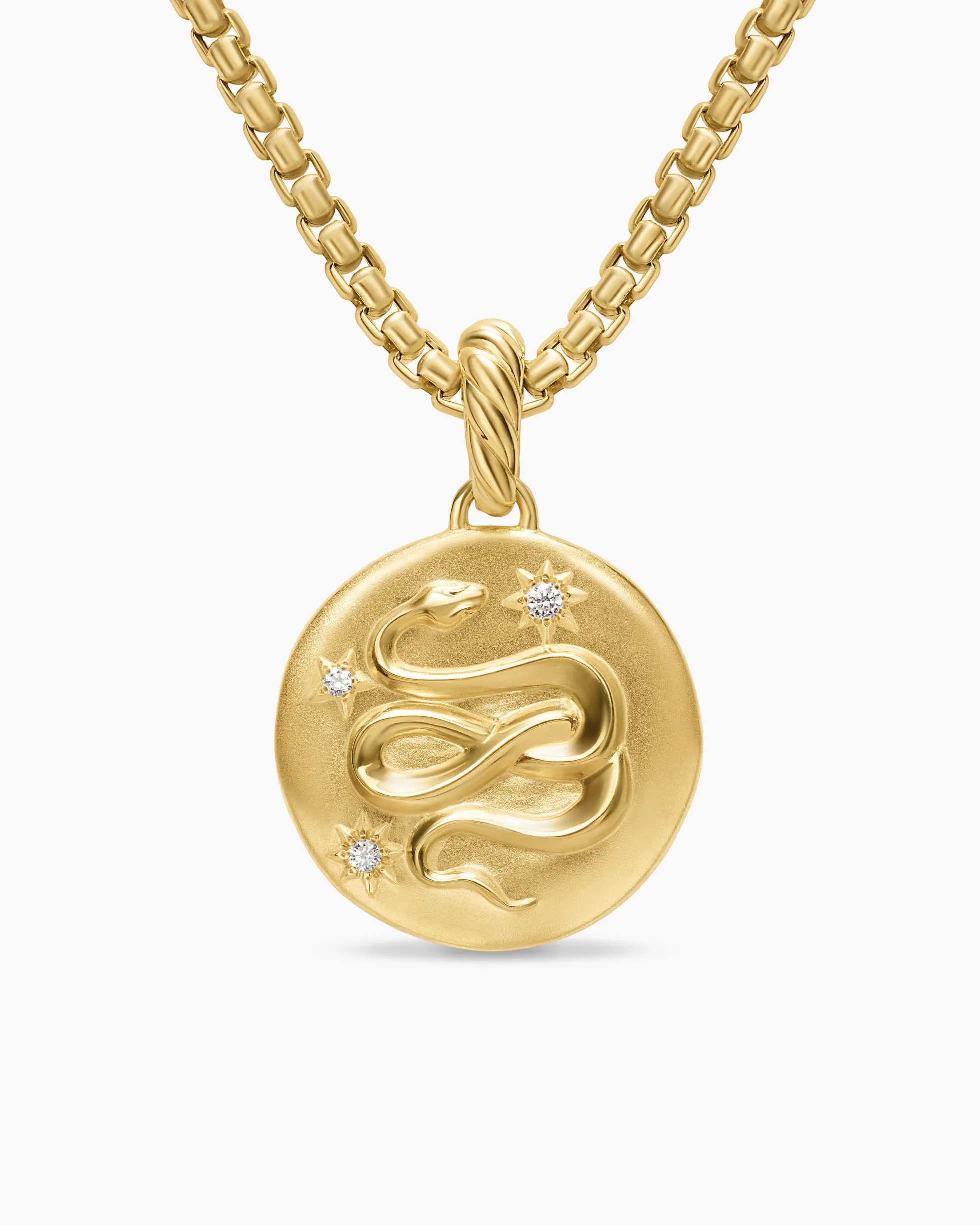Snake Amulet 18K Yellow Gold with Diamonds, 18.8mm
