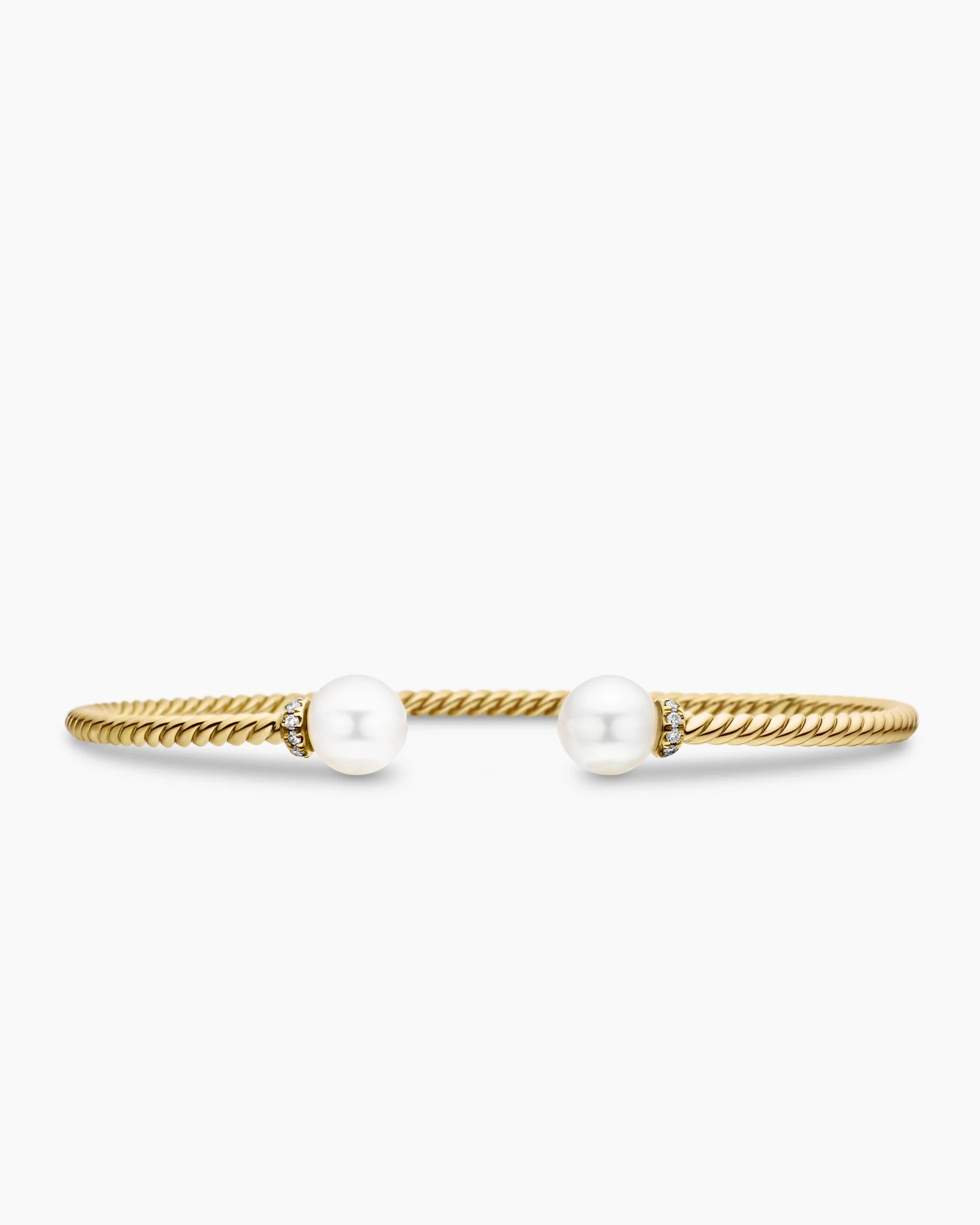 Solari Cablespira® Bracelet 18K Yellow Gold with Pearls and Diamonds, 2.3mm