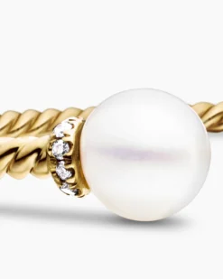 Solari Cablespira® Bracelet 18K Yellow Gold with Pearls and Diamonds, 2.3mm