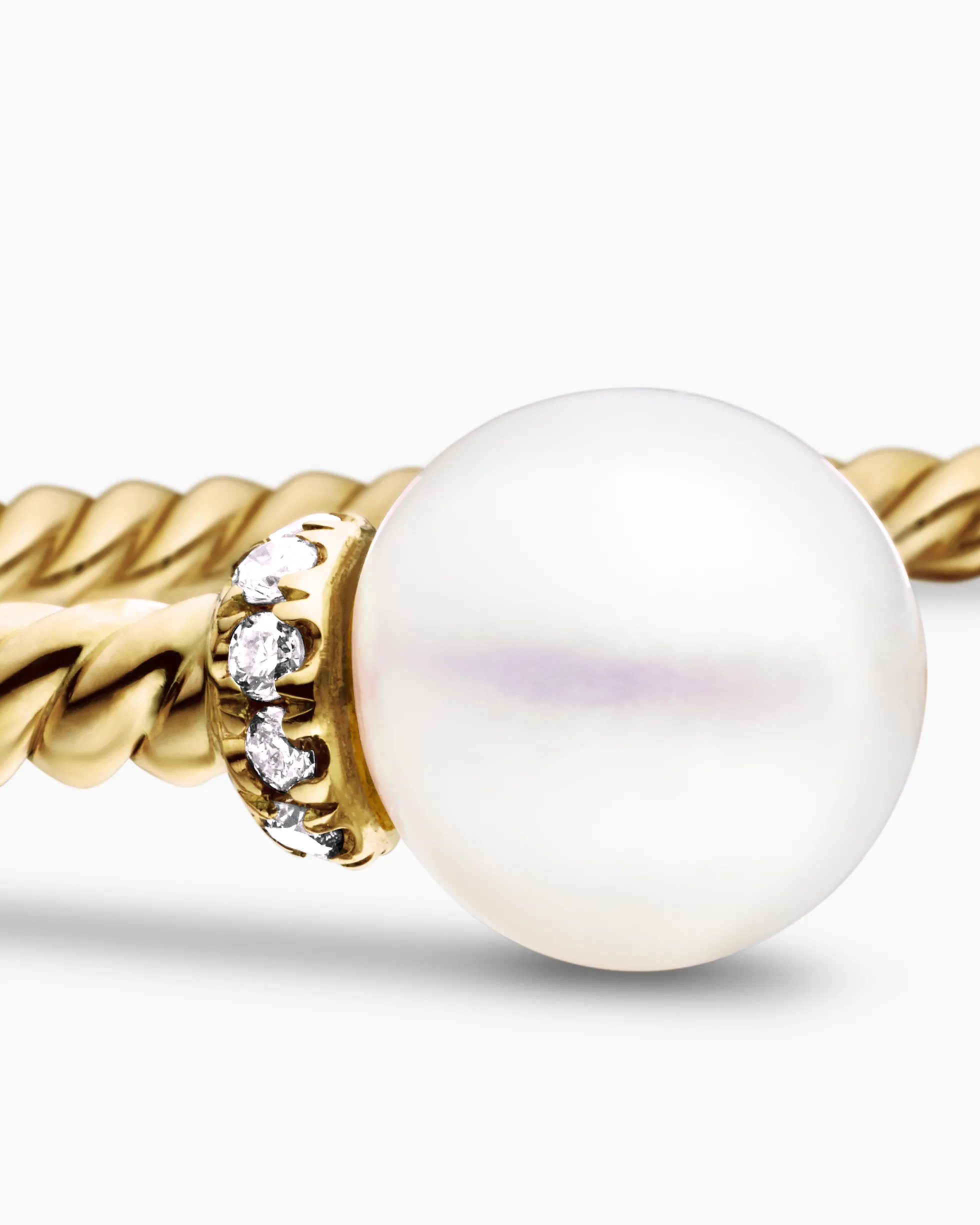 Solari Cablespira® Bracelet 18K Yellow Gold with Pearls and Diamonds, 2.3mm