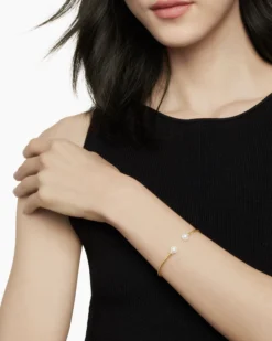 Solari Cablespira® Bracelet 18K Yellow Gold with Pearls and Diamonds, 2.3mm