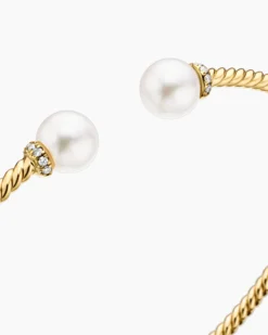 Solari Cablespira® Bracelet 18K Yellow Gold with Pearls and Diamonds, 2.3mm