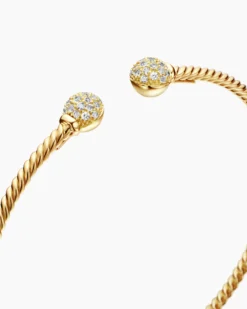Solari Cablespira® Bracelet 18K Yellow Gold with Diamonds, 2.3mm