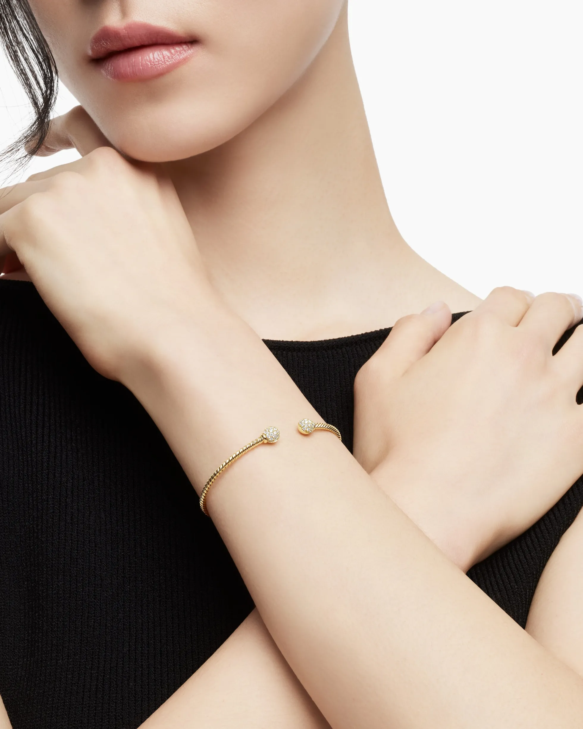 Solari Cablespira® Bracelet 18K Yellow Gold with Diamonds, 2.3mm