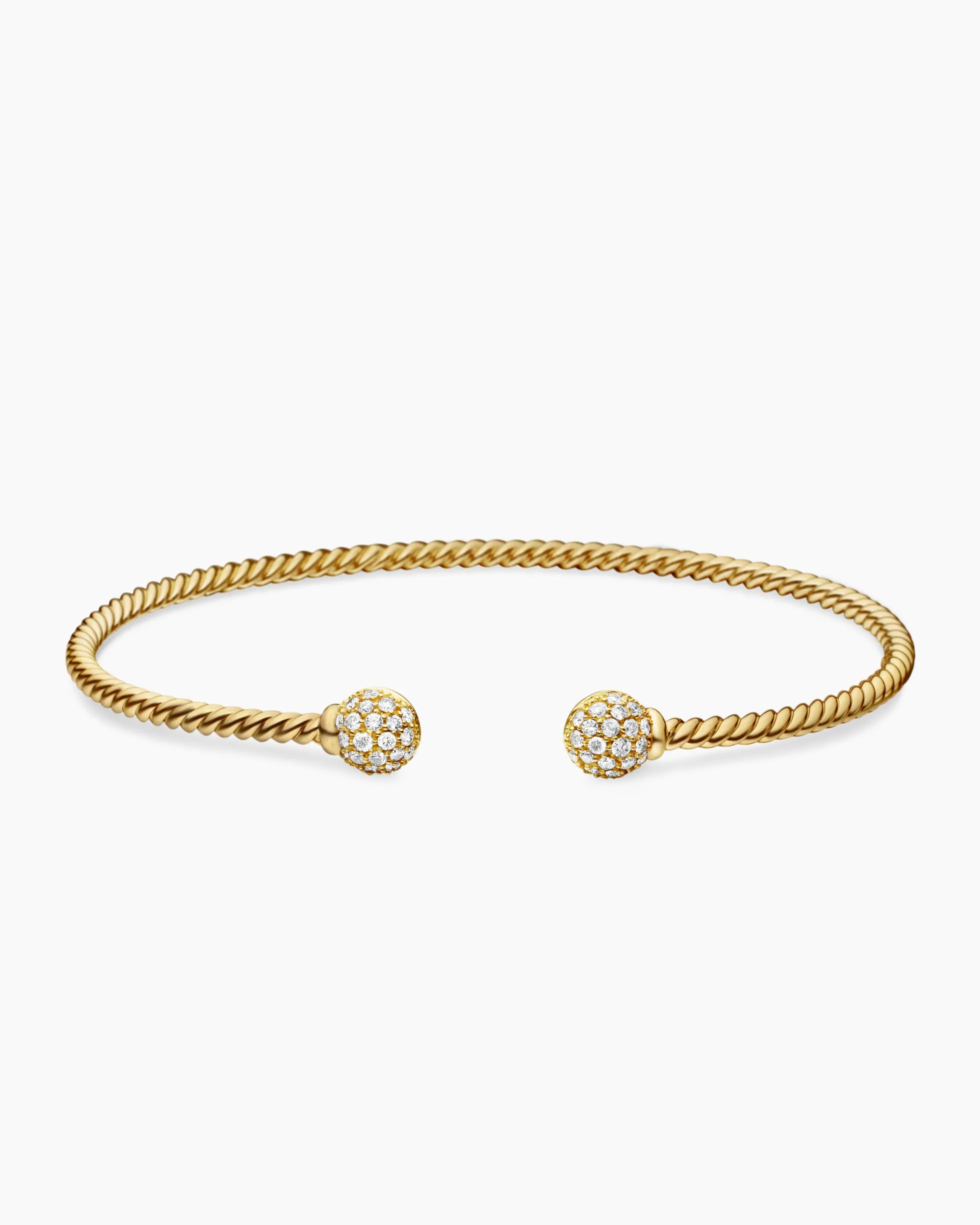 Solari Cablespira® Bracelet 18K Yellow Gold with Diamonds, 2.3mm