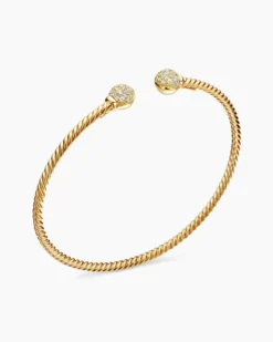 Solari Cablespira® Bracelet 18K Yellow Gold with Diamonds, 2.3mm