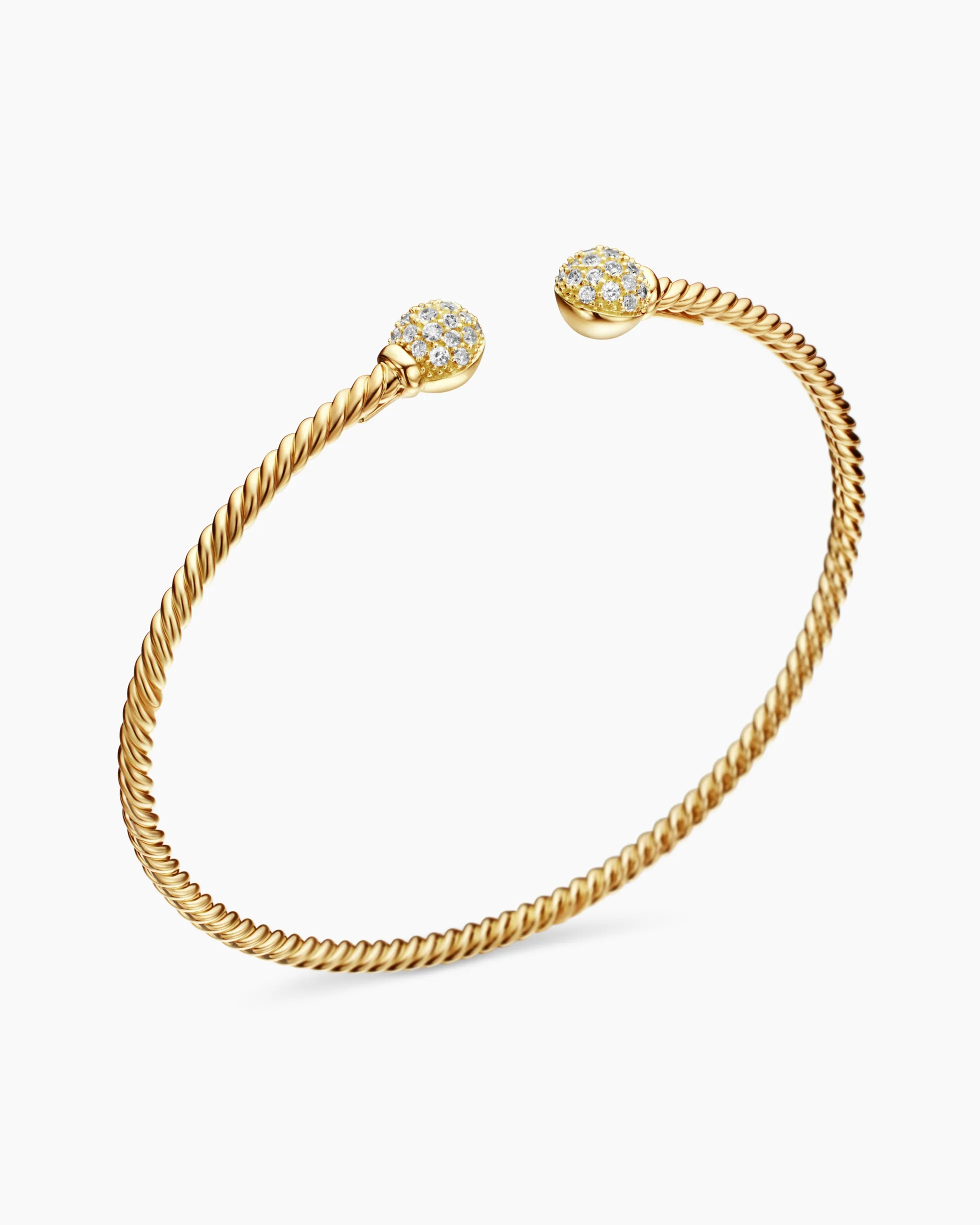 Solari Cablespira® Bracelet 18K Yellow Gold with Diamonds, 2.3mm