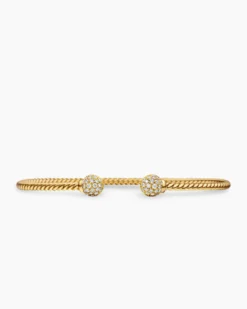 Solari Cablespira® Bracelet 18K Yellow Gold with Diamonds, 2.3mm