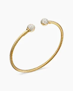 Solari Cablespira® Bracelet 18K Yellow Gold with Diamonds, 2.6mm