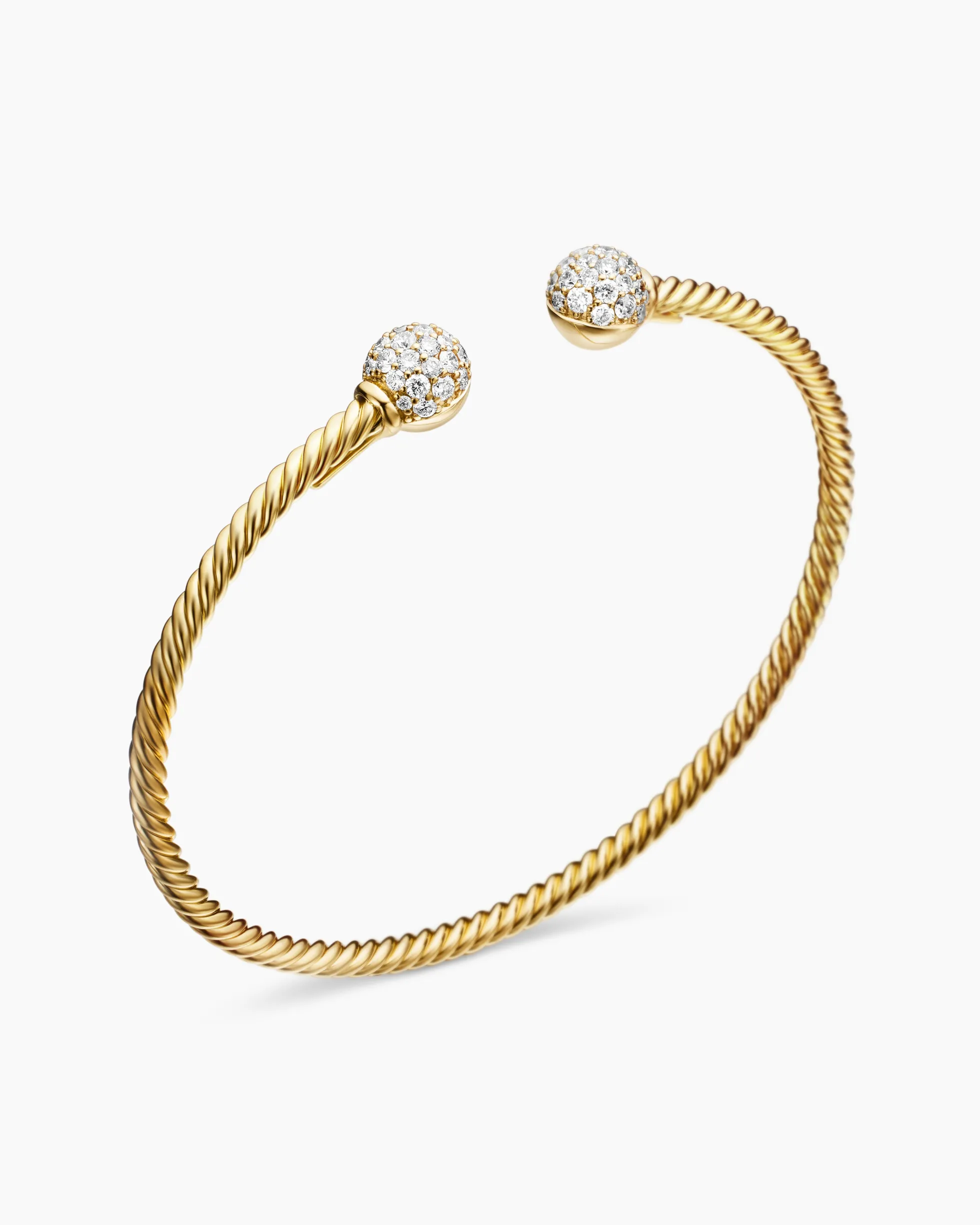 Solari Cablespira® Bracelet 18K Yellow Gold with Diamonds, 2.6mm