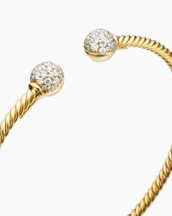 Solari Cablespira® Bracelet 18K Yellow Gold with Diamonds, 2.6mm