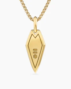 Spearpoint Amulet 18K Yellow Gold with Forged Carbon, 27mm