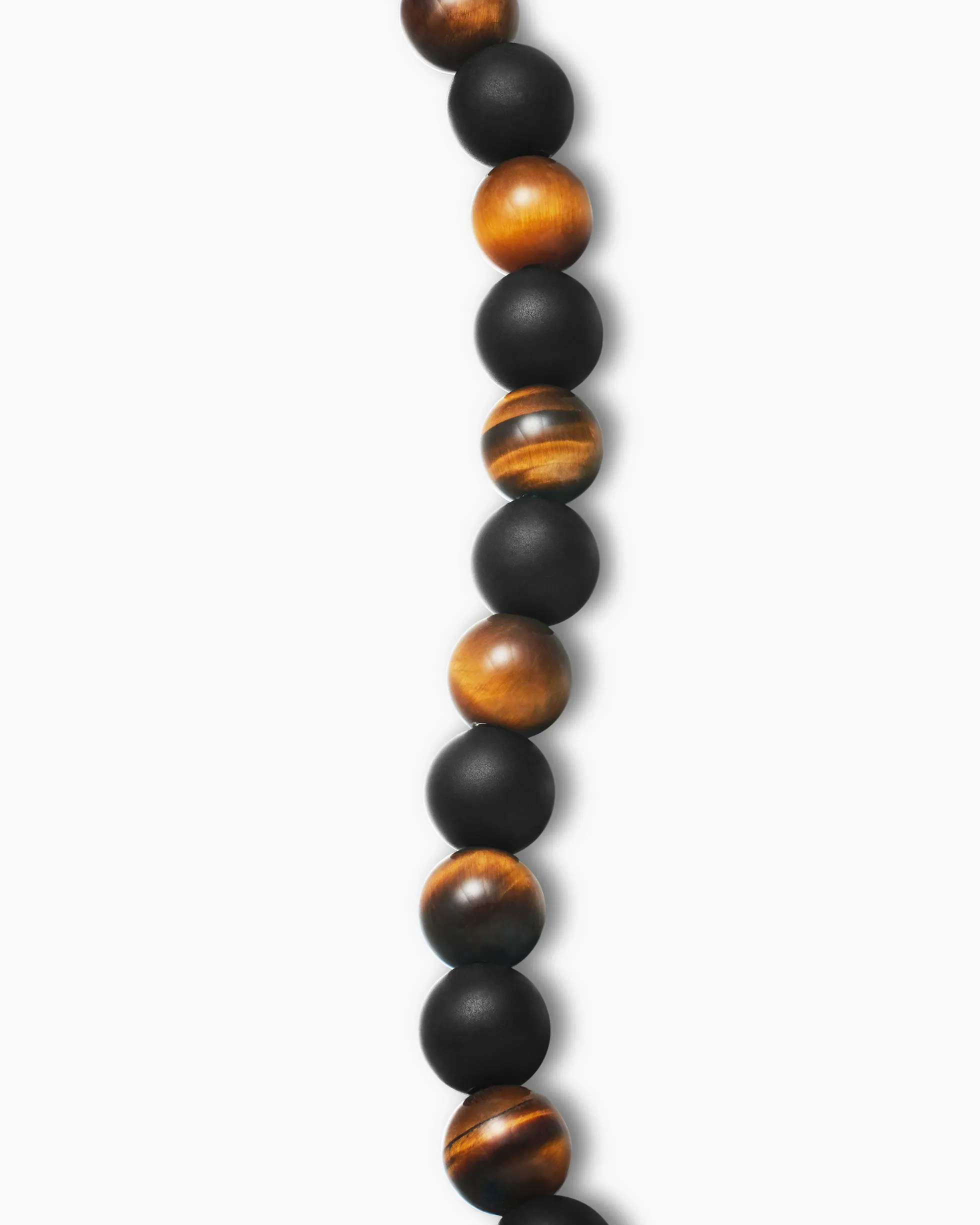 Spiritual Beads Alternating Bracelet Sterling Silver with Tiger’s Eye and Black Onyx, 8mm