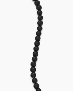 Spiritual Beads Bracelet Black Onyx with Sterling Silver, 4mm