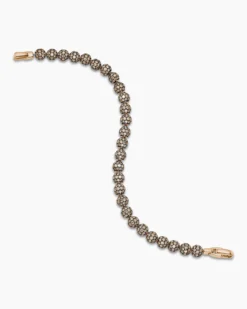Spiritual Beads Bracelet 18K Rose Gold and Pavé Cognac Diamonds, 6mm