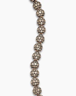 Spiritual Beads Bracelet 18K Rose Gold and Pavé Cognac Diamonds, 6mm