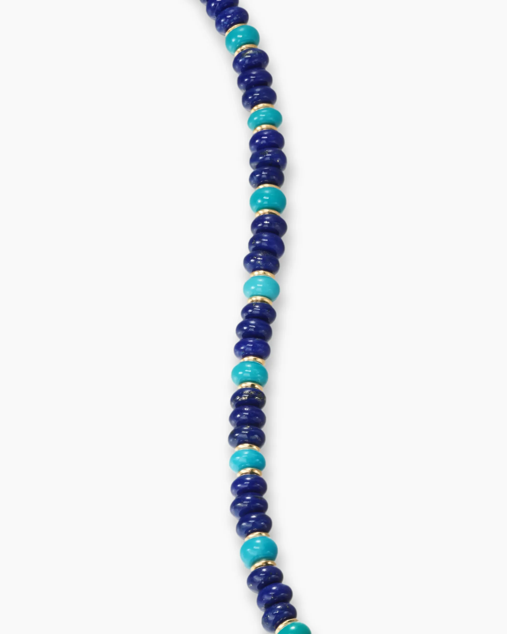 Spiritual Beads Bracelet 18K Yellow Gold with Lapis and Turquoise, 4mm