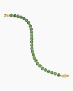 Spiritual Beads Bracelet 18K Yellow Gold and Pavé Emeralds, 6mm