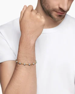 Spiritual Beads Bracelet 18K Yellow Gold with Diamonds, 6mm