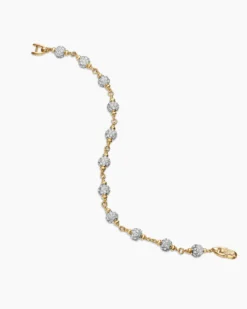 Spiritual Beads Bracelet 18K Yellow Gold with Diamonds, 6mm