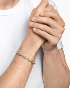 Spiritual Beads Bracelet 18K Yellow Gold with Diamonds, 6mm