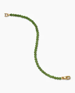 Spiritual Beads Bracelet Nephrite Jade and 18K Yellow Gold, 4mm