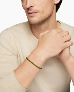 Spiritual Beads Bracelet Nephrite Jade and 18K Yellow Gold, 4mm