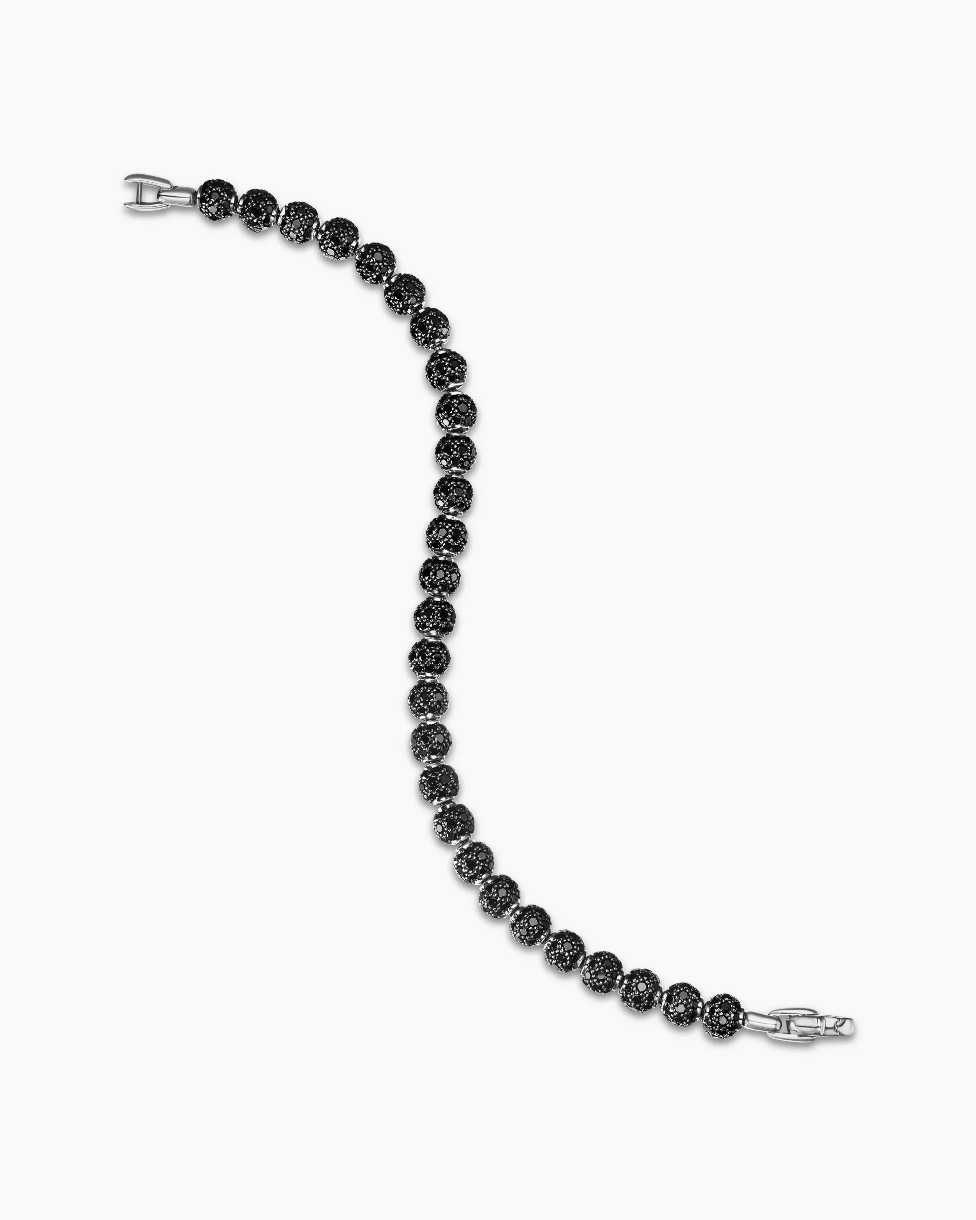 Spiritual Beads Bracelet Platinum and Pavé Black Diamonds, 6mm