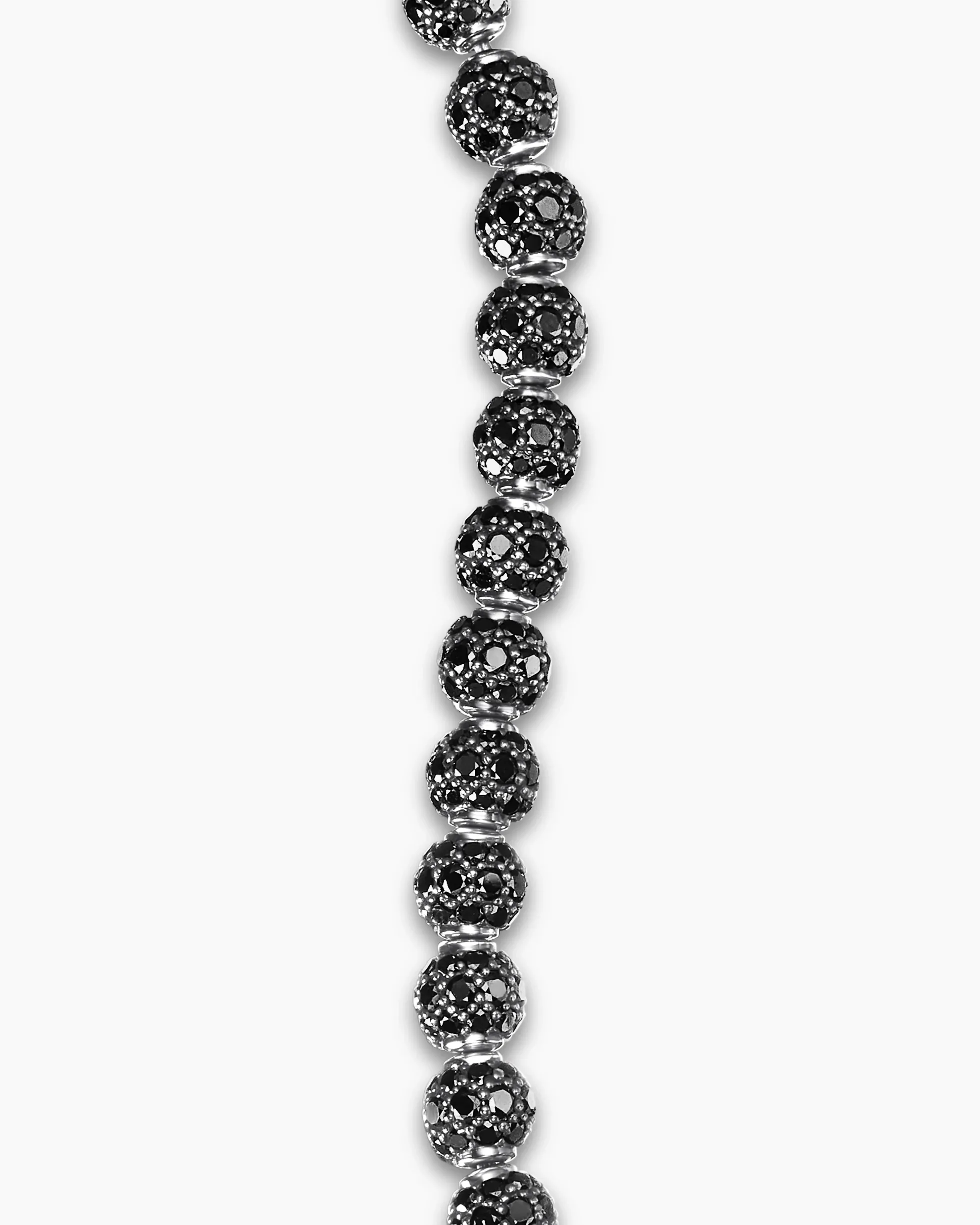 Spiritual Beads Bracelet Platinum and Pavé Black Diamonds, 6mm