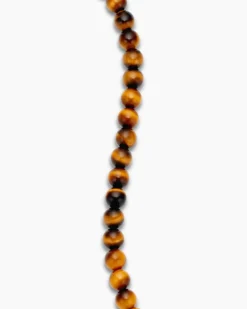 Spiritual Beads Bracelet Sterling Silver with Tiger’s Eye, 6mm