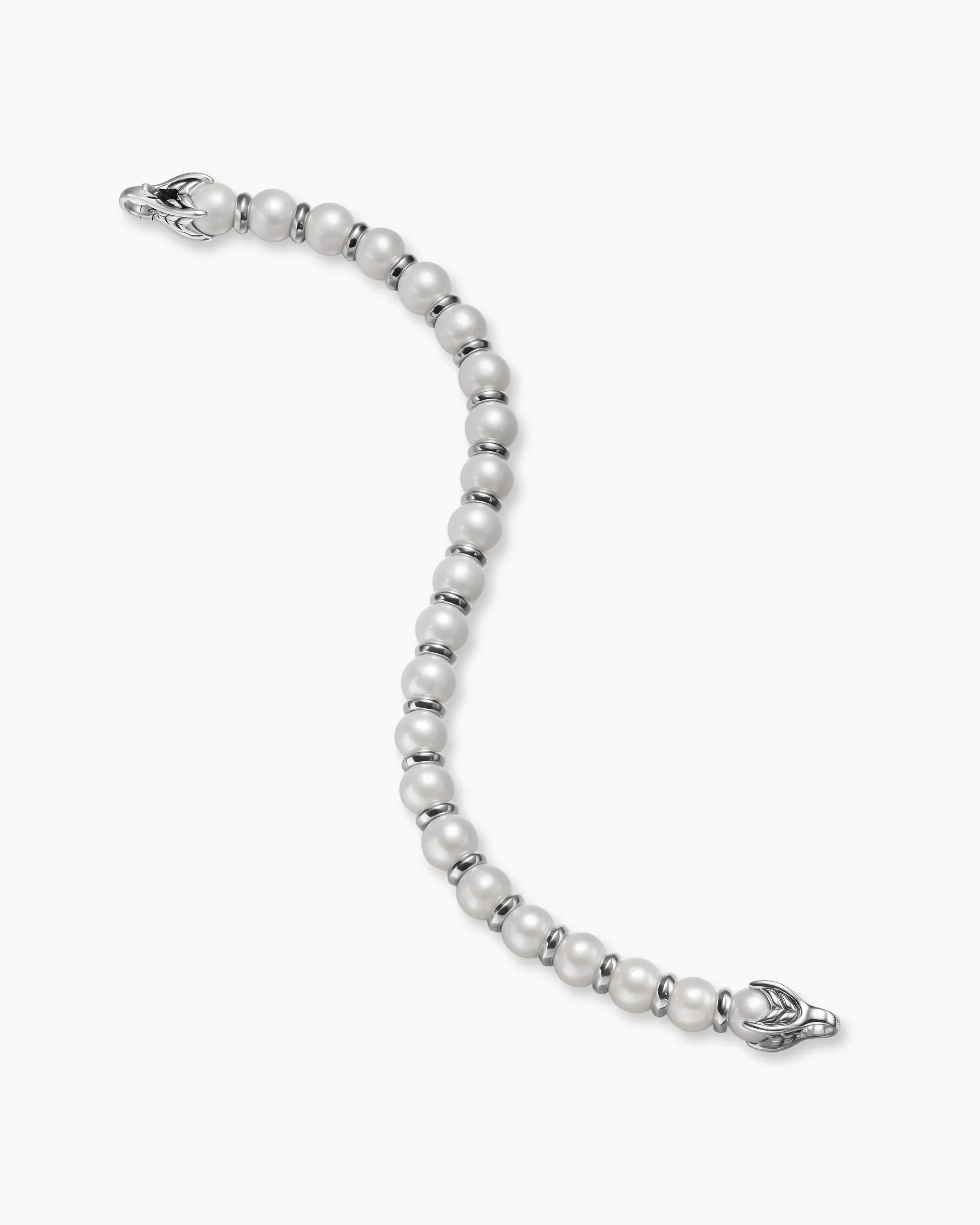 Spiritual Beads Bracelet Sterling Silver with Pearls, 8mm