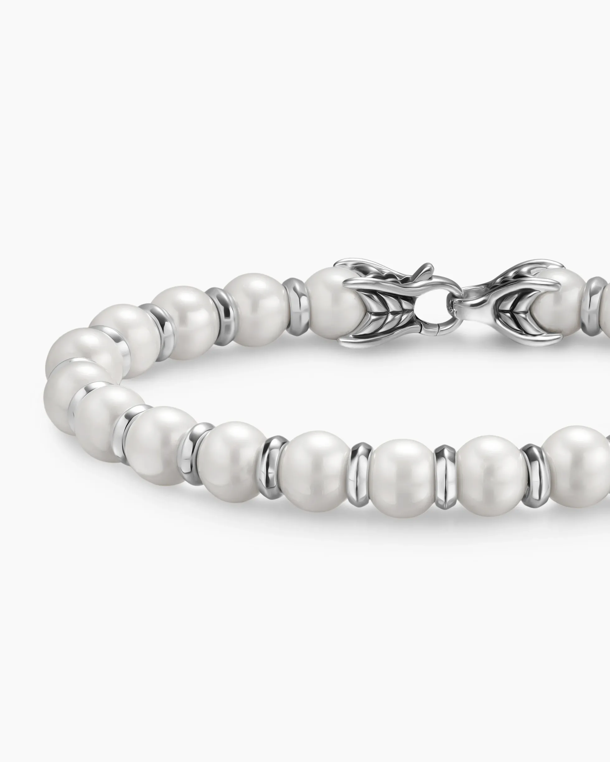 Spiritual Beads Bracelet Sterling Silver with Pearls, 8mm