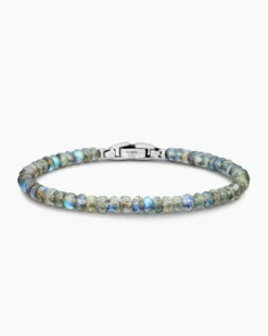 Spiritual Beads Faceted Bracelet Sterling Silver with Labradorite, 5mm