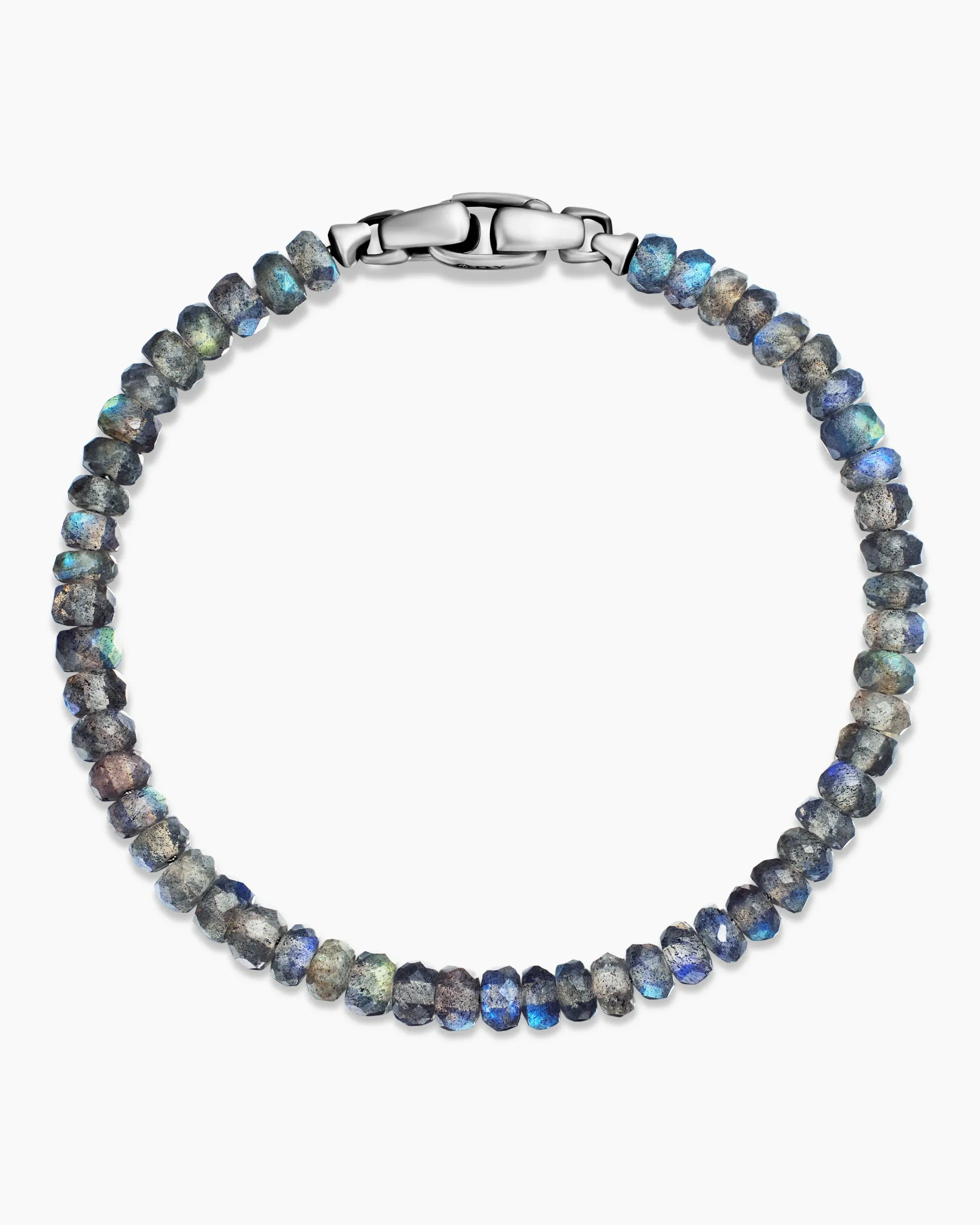 Spiritual Beads Faceted Bracelet Sterling Silver with Labradorite, 5mm