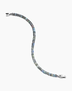 Spiritual Beads Faceted Bracelet Sterling Silver with Labradorite, 5mm