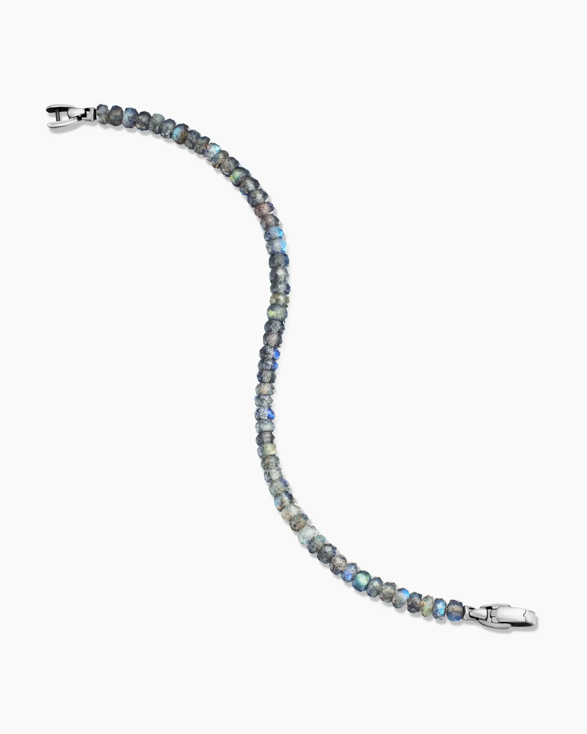 Spiritual Beads Faceted Bracelet Sterling Silver with Labradorite, 5mm