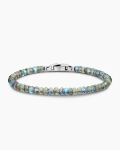 Spiritual Beads Faceted Bracelet Sterling Silver with Labradorite, 5mm