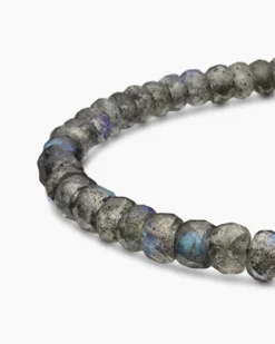 Spiritual Beads Faceted Bracelet Sterling Silver with Labradorite, 5mm