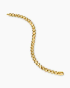 Spiritual Beads Faceted Bracelet 18K Yellow Gold with Pavé Diamonds, 6mm
