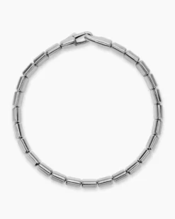 Spiritual Beads Flat Bead Bracelet Sterling Silver, 8mm