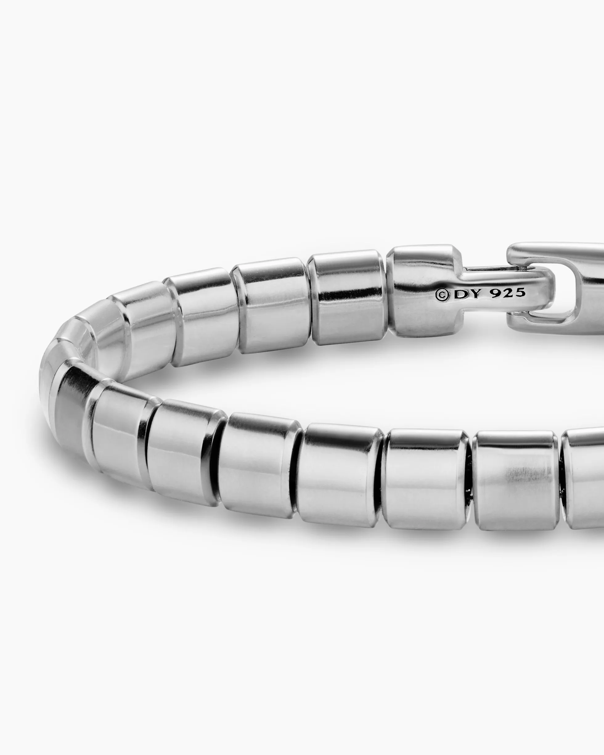 Spiritual Beads Flat Bead Bracelet Sterling Silver, 8mm
