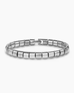 Spiritual Beads Flat Bead Bracelet Platinum, 8mm
