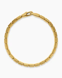 Spiritual Beads Flat Bead Bracelet 18K Yellow Gold, 8mm