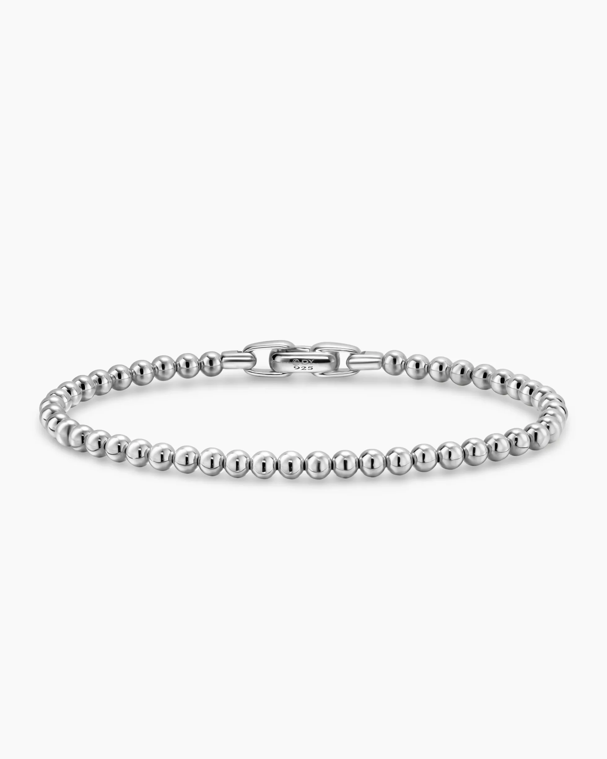 Spiritual Beads Metal Bead Bracelet Sterling Silver, 4mm