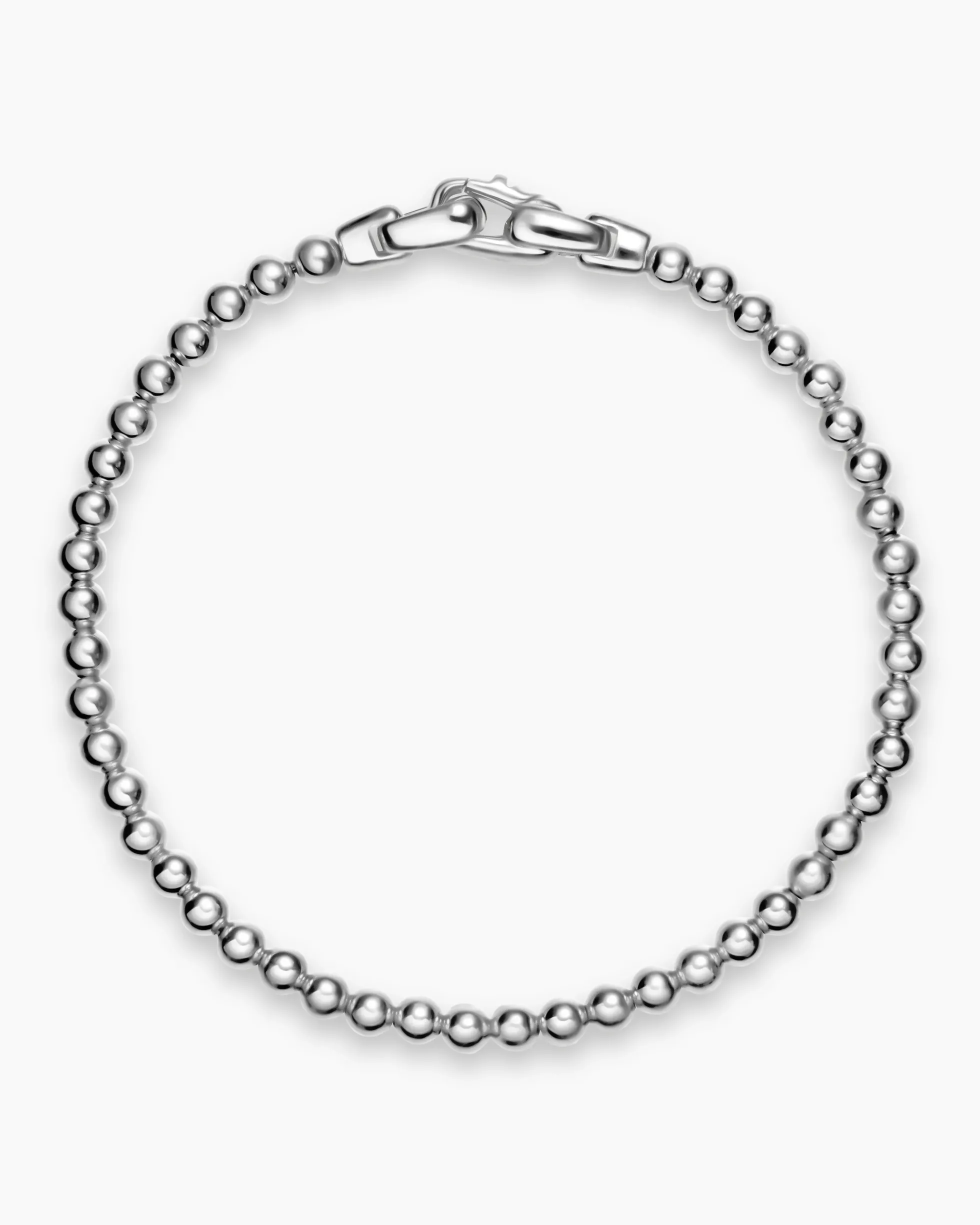 Spiritual Beads Metal Bead Bracelet Sterling Silver, 4mm