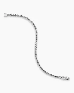 Spiritual Beads Metal Bead Bracelet Sterling Silver, 4mm