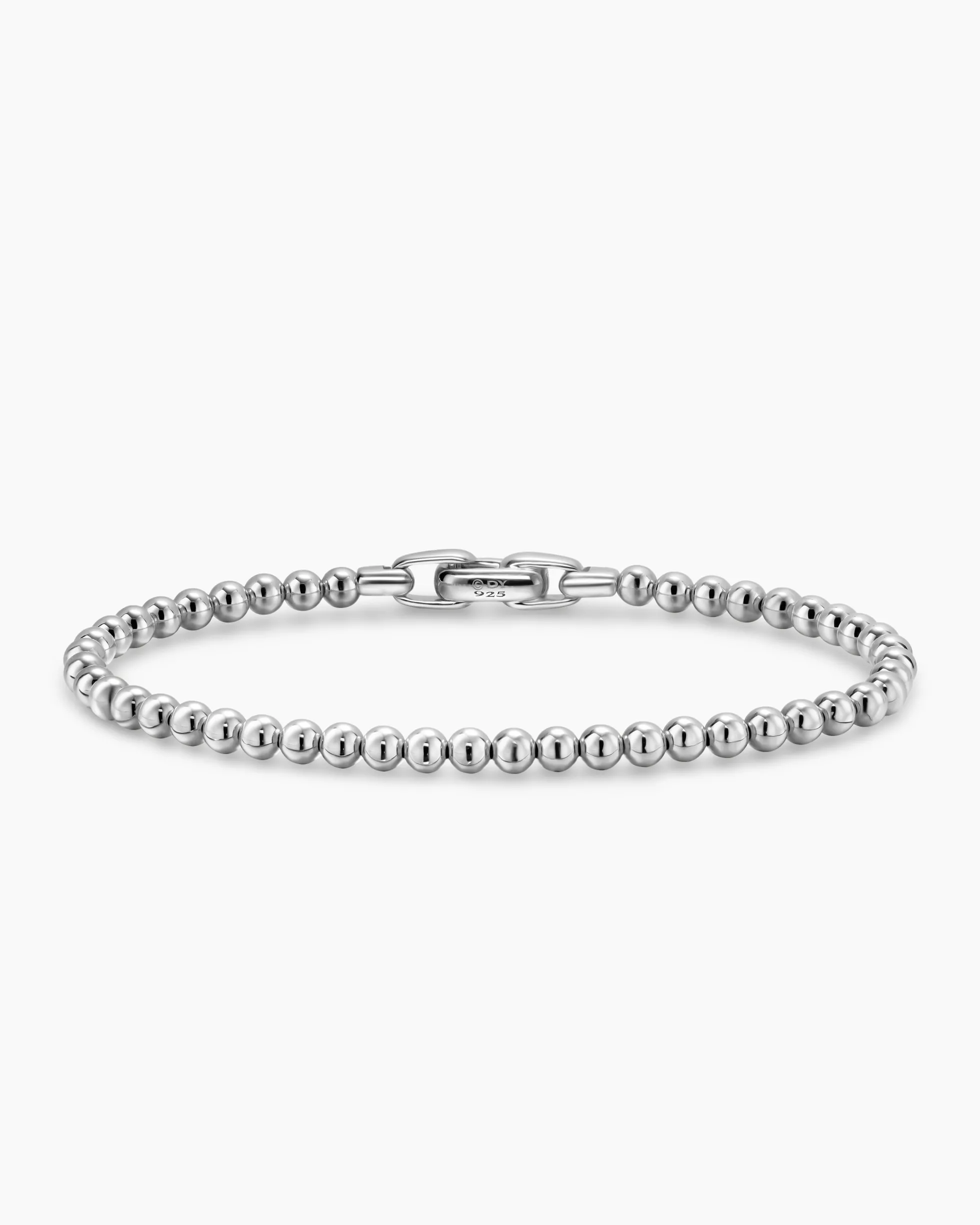 Spiritual Beads Metal Bead Bracelet Sterling Silver, 4mm