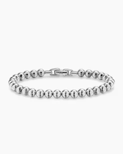 Spiritual Beads Metal Bead Bracelet Sterling Silver, 6mm