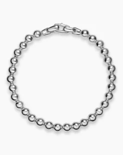 Spiritual Beads Metal Bead Bracelet Sterling Silver, 6mm