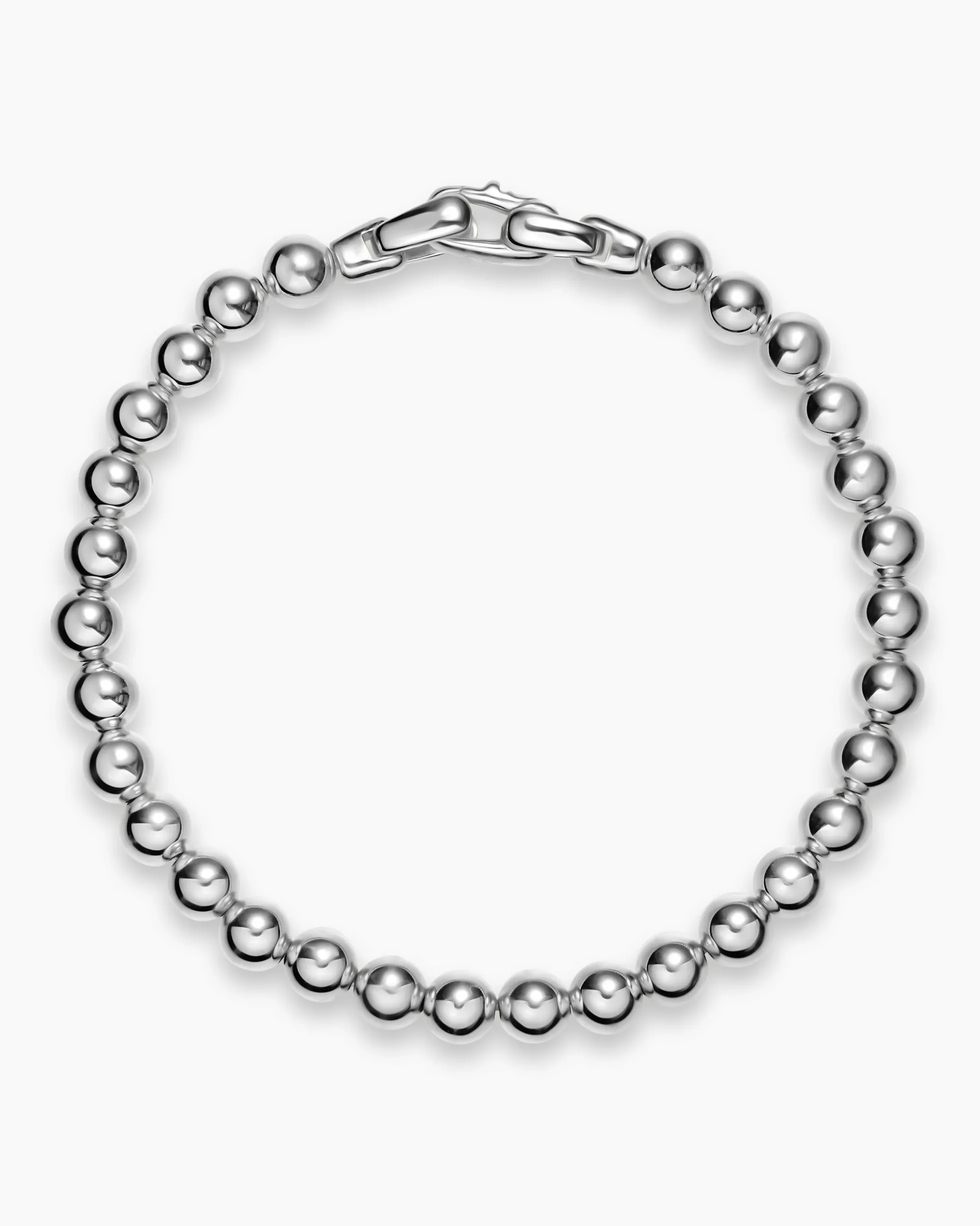 Spiritual Beads Metal Bead Bracelet Sterling Silver, 6mm